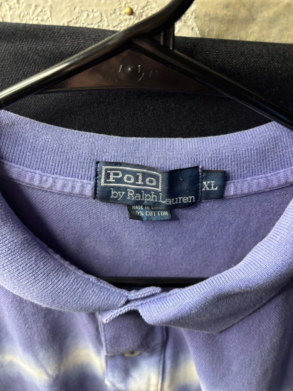 Polo Ralph Lauren XL Purple Tie Dye Polo Shirt Custom Bleach Dyed Cotton.